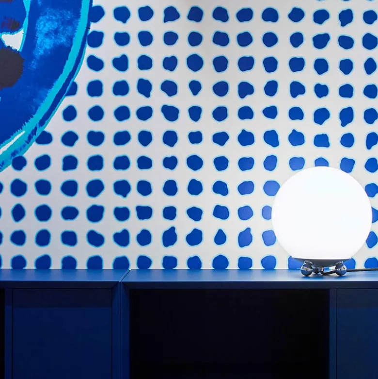 AD 32 Art Déco bordslampa krom/opalglas