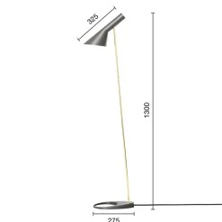 AJ golvlampa warm grey/brass