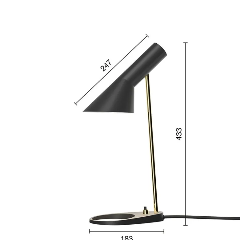AJ mini bordslampa black/brass