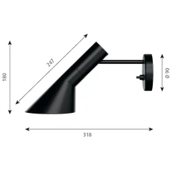 AJ Vägglampa black