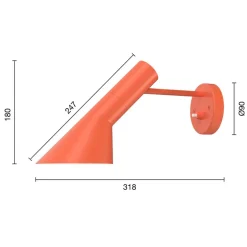 AJ vägglampa fast installation orange