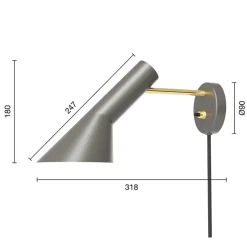 AJ vägglampa grey/brass