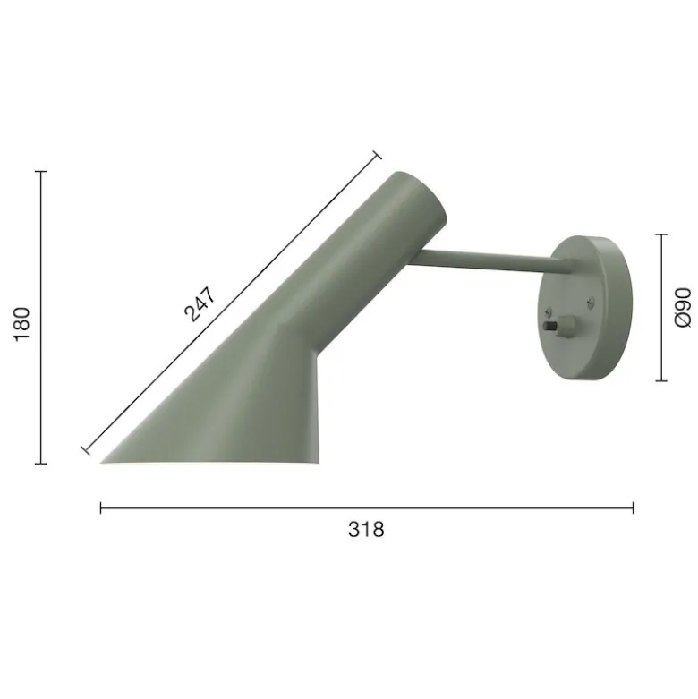 AJ Vägglampa Pale Petrolium