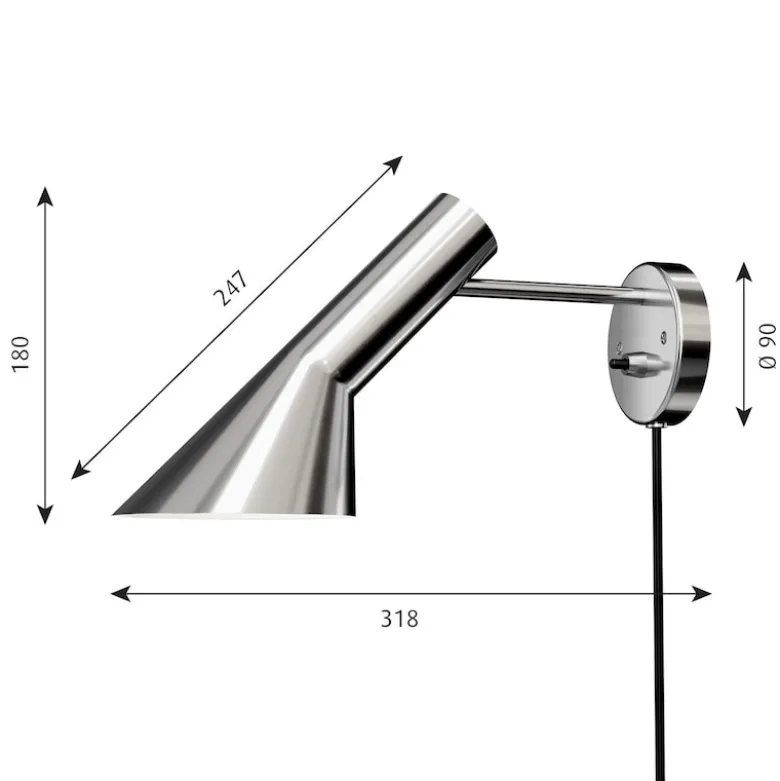 AJ vägglampa stainless steel