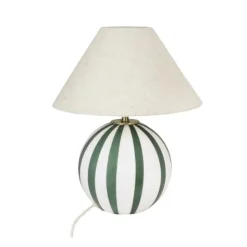 Alba bordslampa grön/vit, beige skärm