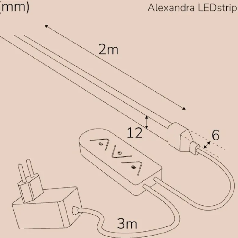 Alexandra Ledstrip KIT RGBIC NEON SMART 2m multi