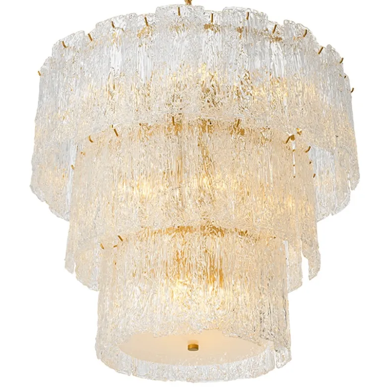 Almeria Chandelier taklampa Antik mässing/glas