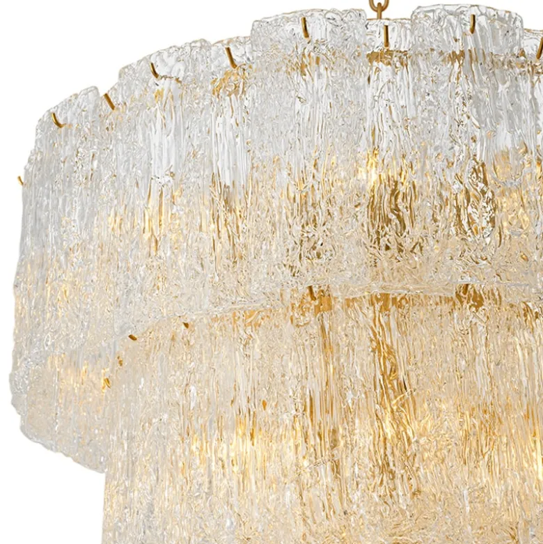 Almeria Chandelier taklampa Antik mässing/glas