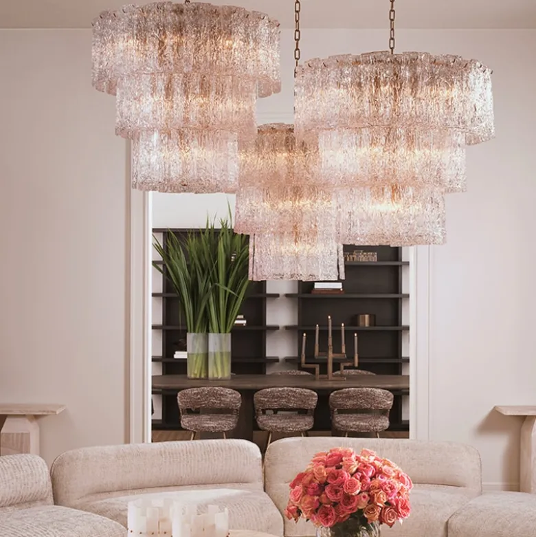 Almeria Chandelier taklampa Antik mässing/glas