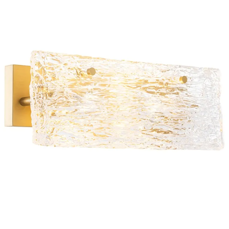 Almeria Vägglampa Antik mässing/glass