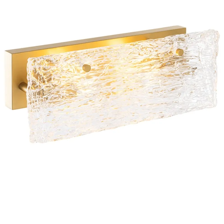 Almeria Vägglampa Antik mässing/glass