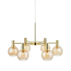 Ambra 6L taklampa mässing/amber