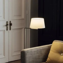 Americana golvlampa nickel/vit