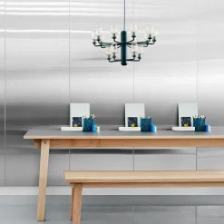 Amp chandelier S rökfärgat glas/svart