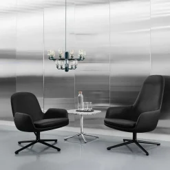 Amp chandelier S rökfärgat glas/svart