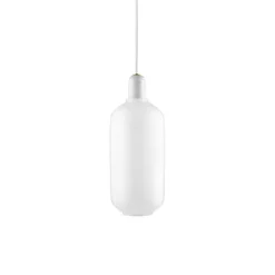 Amp Taklampa L vitt glas/vit