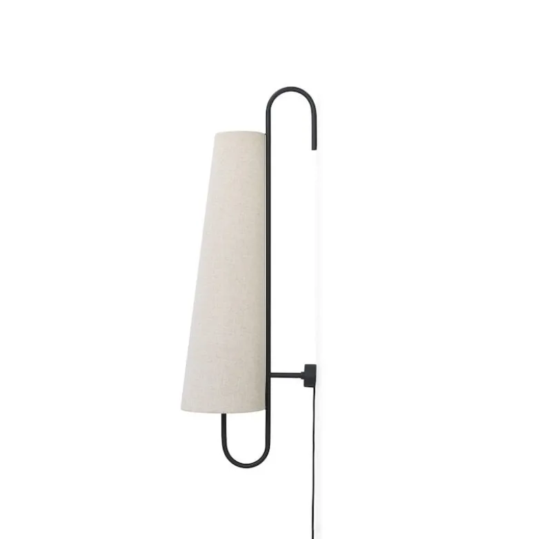Ancora vägglampa svart/natur