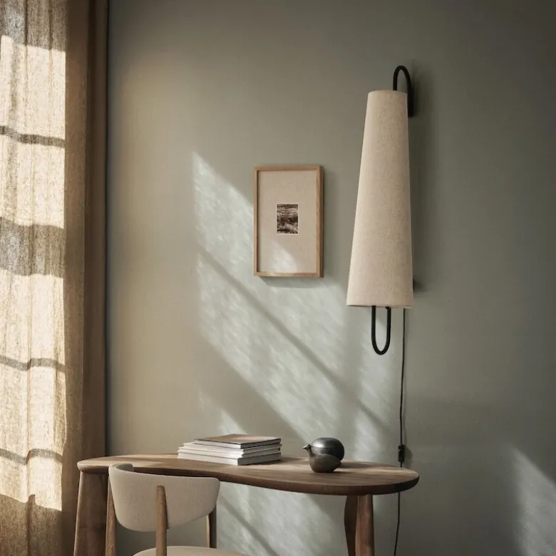 Ancora vägglampa svart/natur