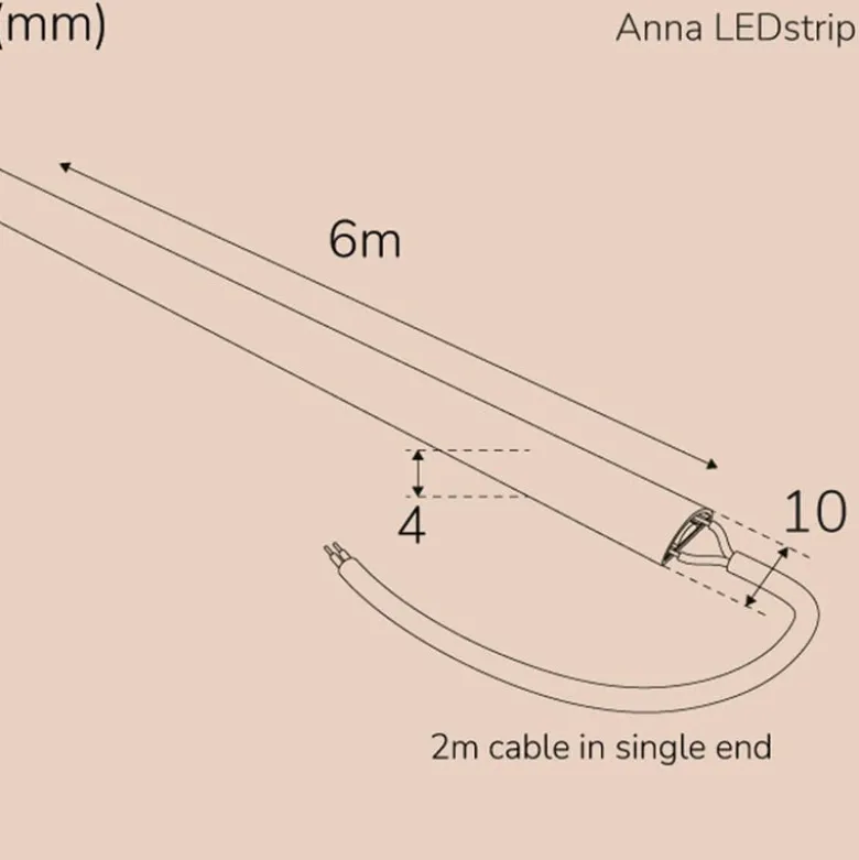 Anna ledstrip COB 6m IP65 milky varmvit IP65