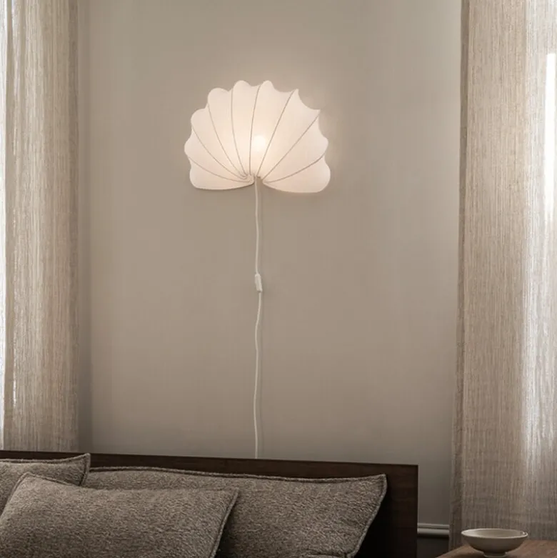 Anna L Vägglampa Bomull/Vit