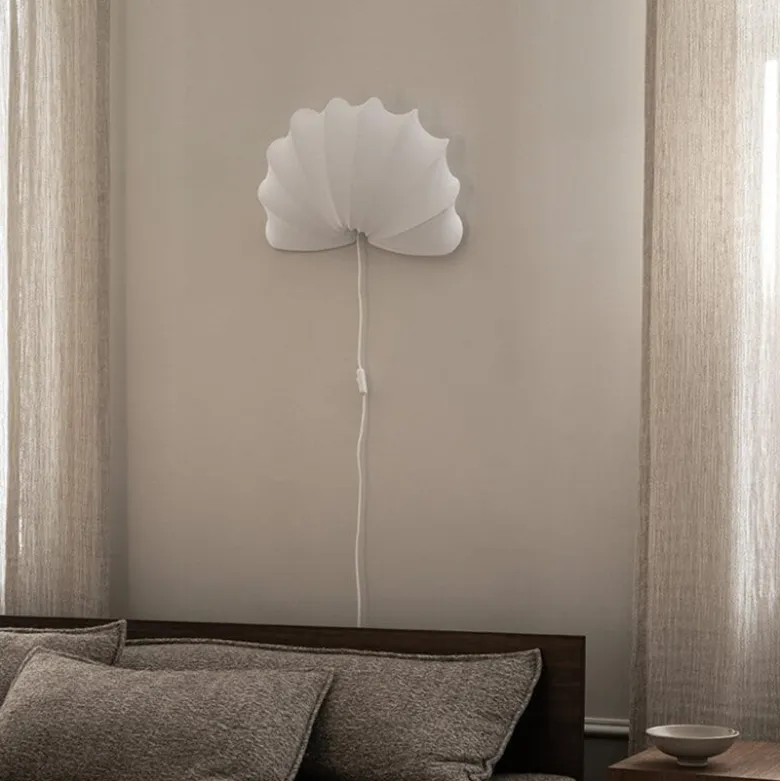 Anna L Vägglampa Bomull/Vit