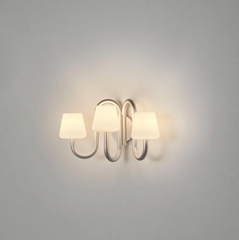 Apollo Vägglampa Vit opalglas