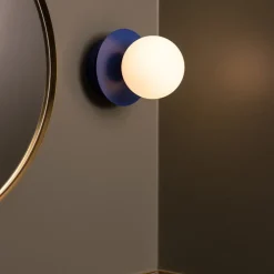 Art Deco IP44 badrumsbelysning blå/vit