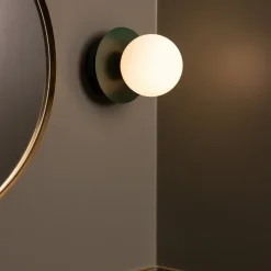 Art Deco IP44 badrumsbelysning grön/vit