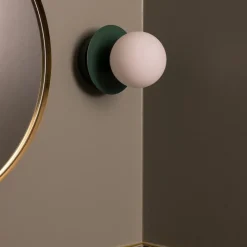 Art Deco IP44 badrumsbelysning grön/vit