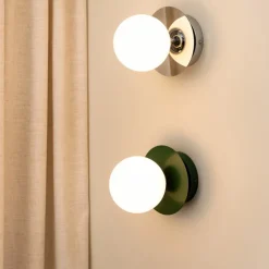 Art Deco IP44 badrumsbelysning grön/vit