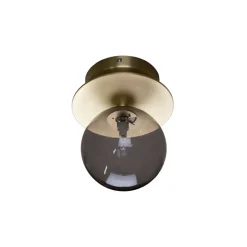 Art Deco IP44 badrumsbelysning borstad mässing/rök