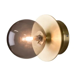 Art Deco IP44 badrumsbelysning borstad mässing/rök