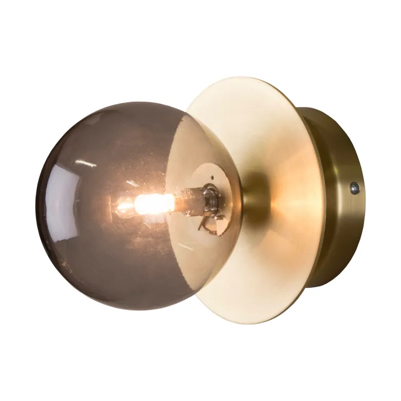 Art Deco IP44 badrumsbelysning borstad mässing/rök