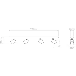Ascoli four bar spotlight matt vit