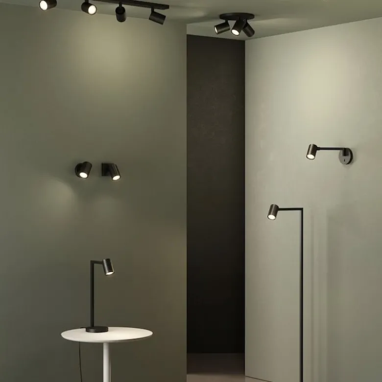 Ascoli recess spotlight matt svart