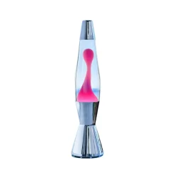 Astro Baby silver lavalampa klar med rosa lava