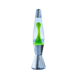 Astro Baby silver lavalampa klar med grön lava