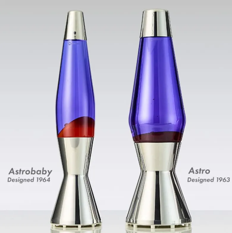 Astro Baby silver lavalampa lila med orange lava
