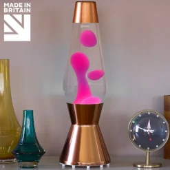 Astro koppar lavalampa klar med rosa lava