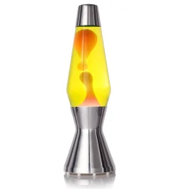 Astro silver lavalampa gul med orange lava