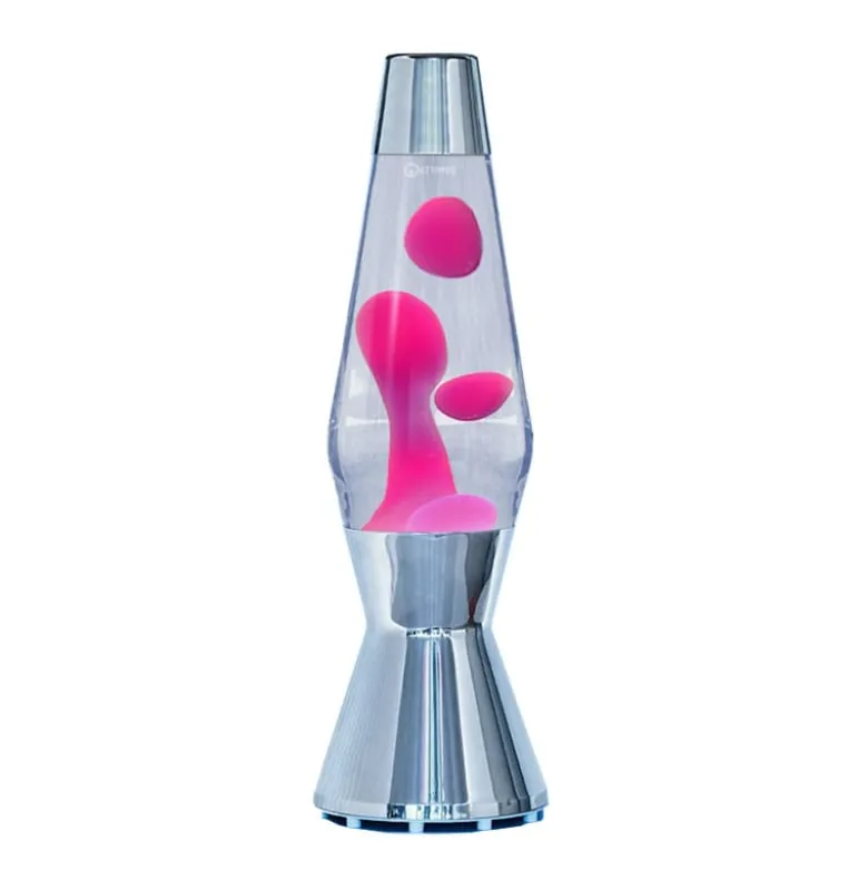 Astro silver lavalampa klar med rosa lava