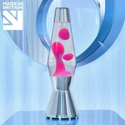 Astro silver lavalampa klar med rosa lava
