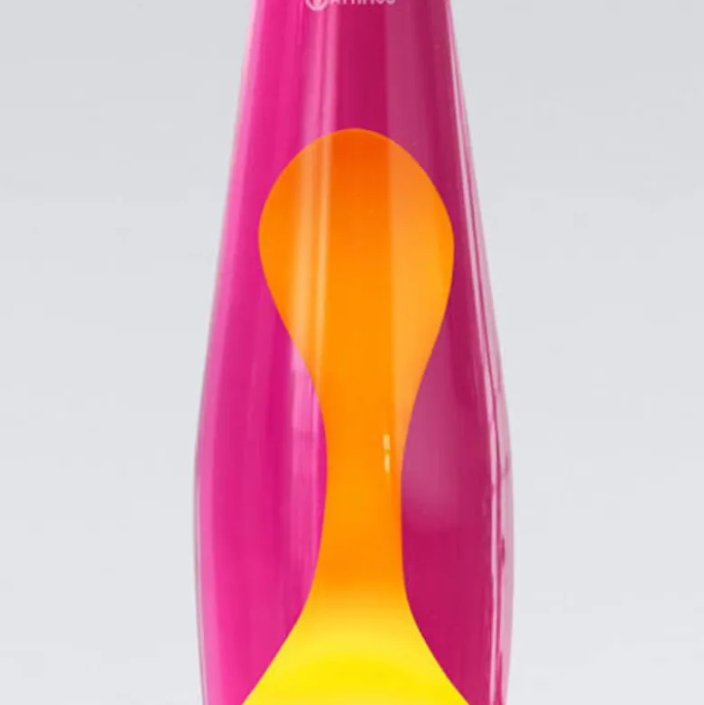 Astro silver lavalampa rosa med gul lava