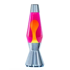 Astro silver lavalampa rosa med gul lava