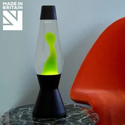 Astro svart lavalampa klar med grön lava