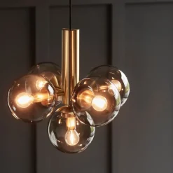 Avenue Ø43 taklampa mässing/rökfärgat glas