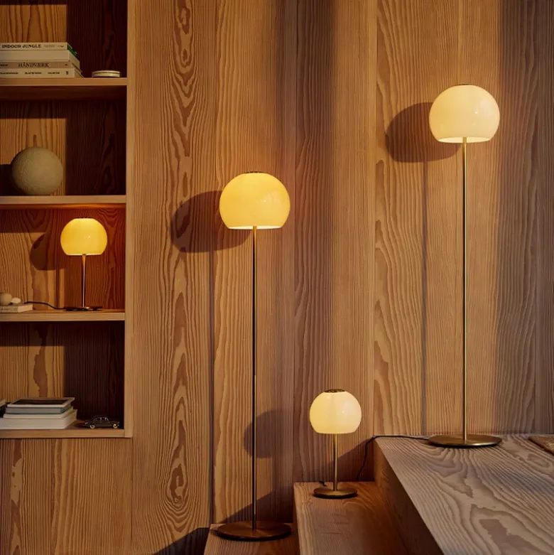 Ball glass Ø25 golvlampa sand grey