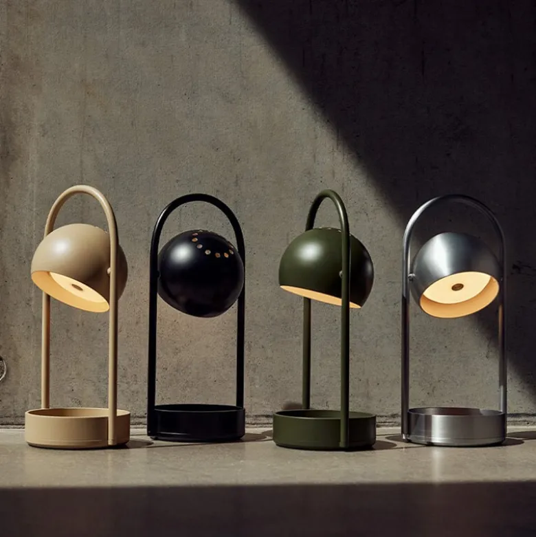 Ball portabel bordslampa sand grey