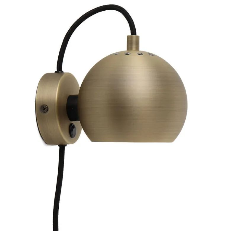 Ball vägglampa matt antique brass