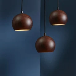 Ball wood Ø12 taklampa walnut